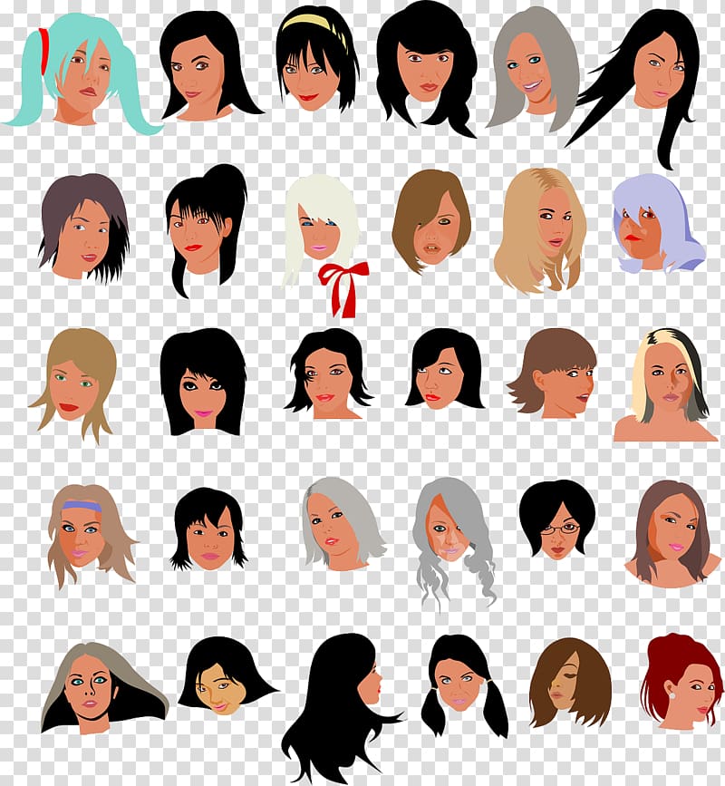 Woman , faces transparent background PNG clipart