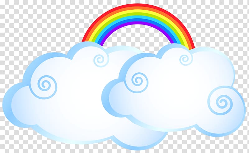 clouds and rainbow illustration, Rainbow Cloud Cartoon, Rainbow with Clouds transparent background PNG clipart