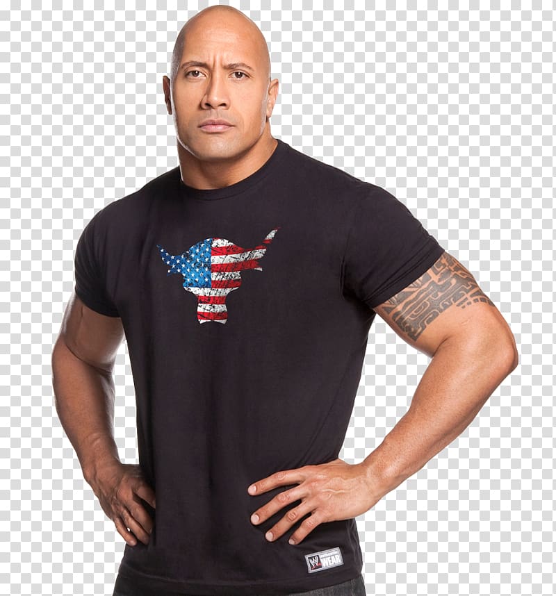 Dwayne Johnson T-shirt WWE Championship Professional Wrestler Clothing, dwayne johnson transparent background PNG clipart