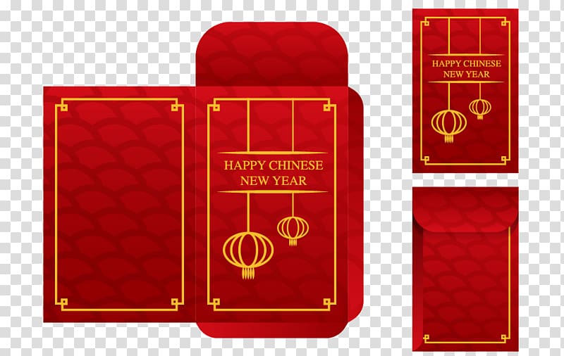 Red envelope Chinese New Year, New Year red envelopes transparent background PNG clipart