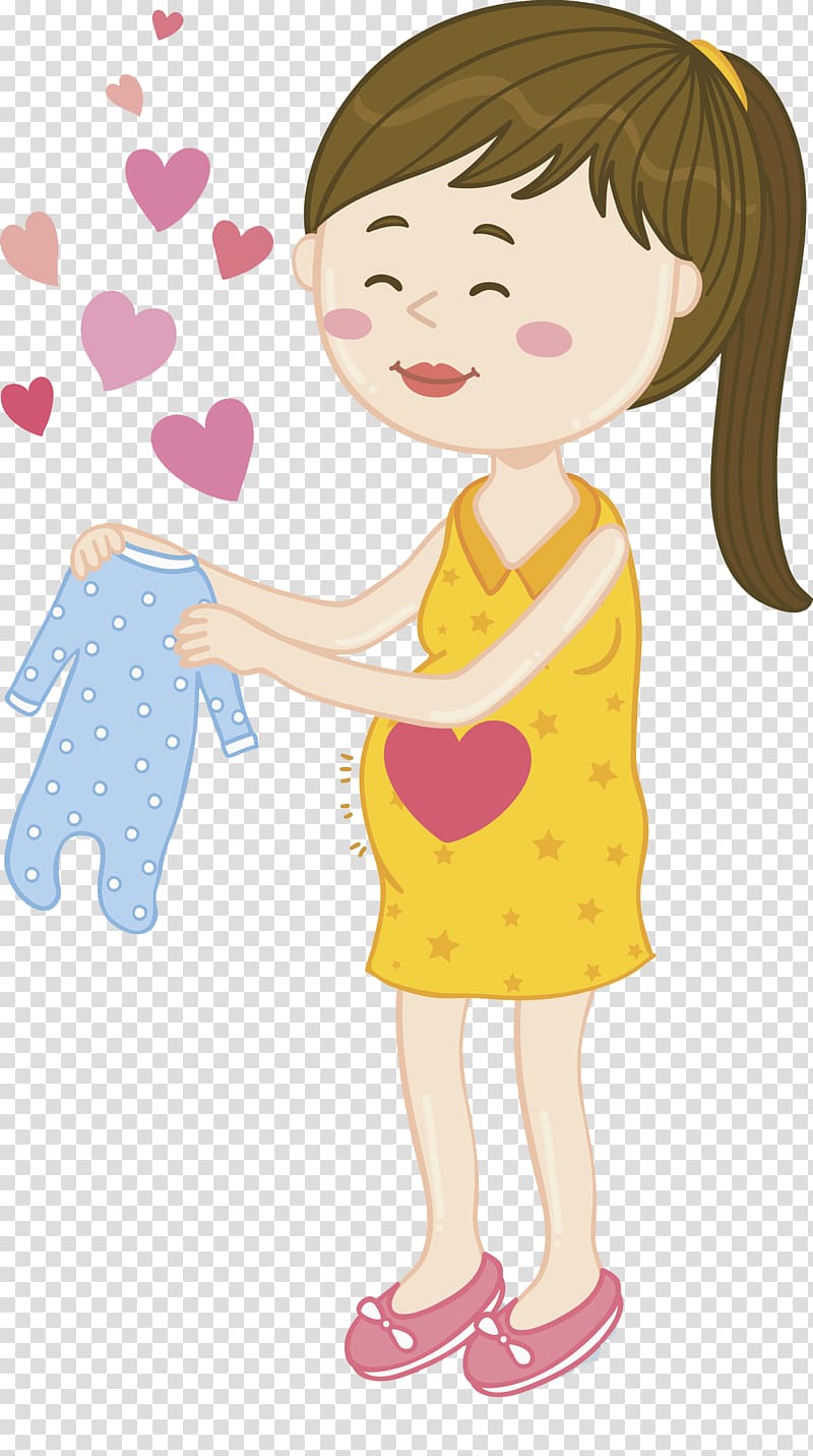 Drawing Pregnancy , Pregnant women with long hair transparent background PNG clipart