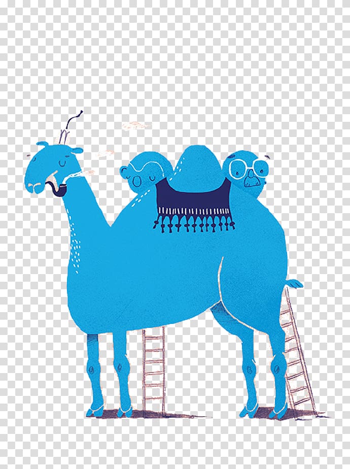 Camel Het ABC van Gaston Durnez Desert Illustration, Blue cartoon camel transparent background PNG clipart