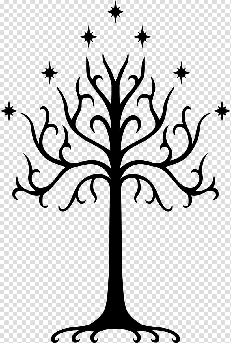 black tree art, The Lord of the Rings White Tree of Gondor Wall decal Symbol, lord of the rings transparent background PNG clipart