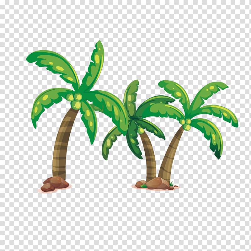 Island Arecaceae , sea green coconut trees transparent background PNG clipart