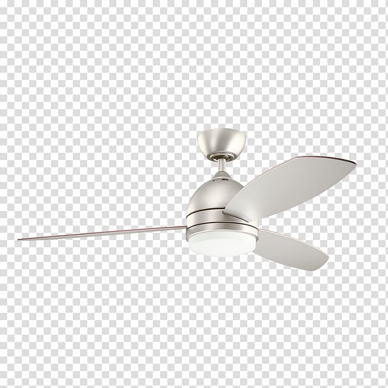 Ceiling Fans Brushed metal Kichler Vassar, fan transparent background PNG clipart