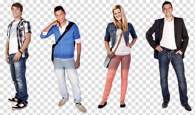 Presentation , Free People s, four person wearing pants collage transparent background PNG clipart
