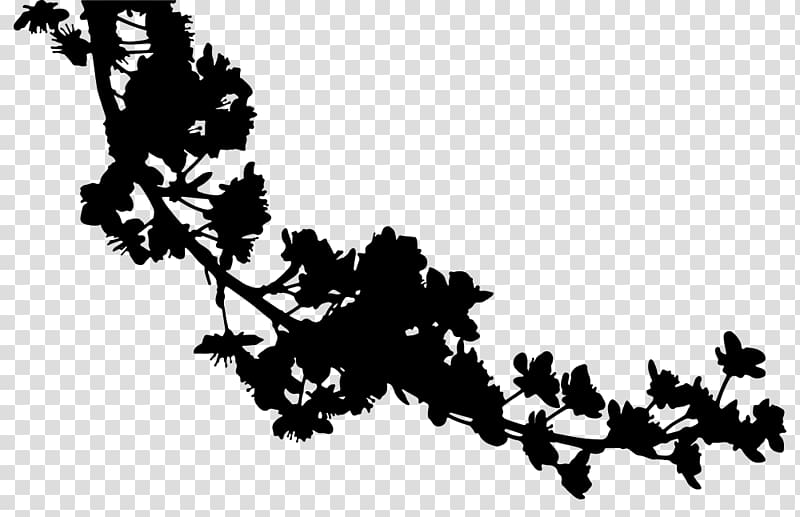 Silhouette Cherry blossom, Silhouette transparent background PNG clipart