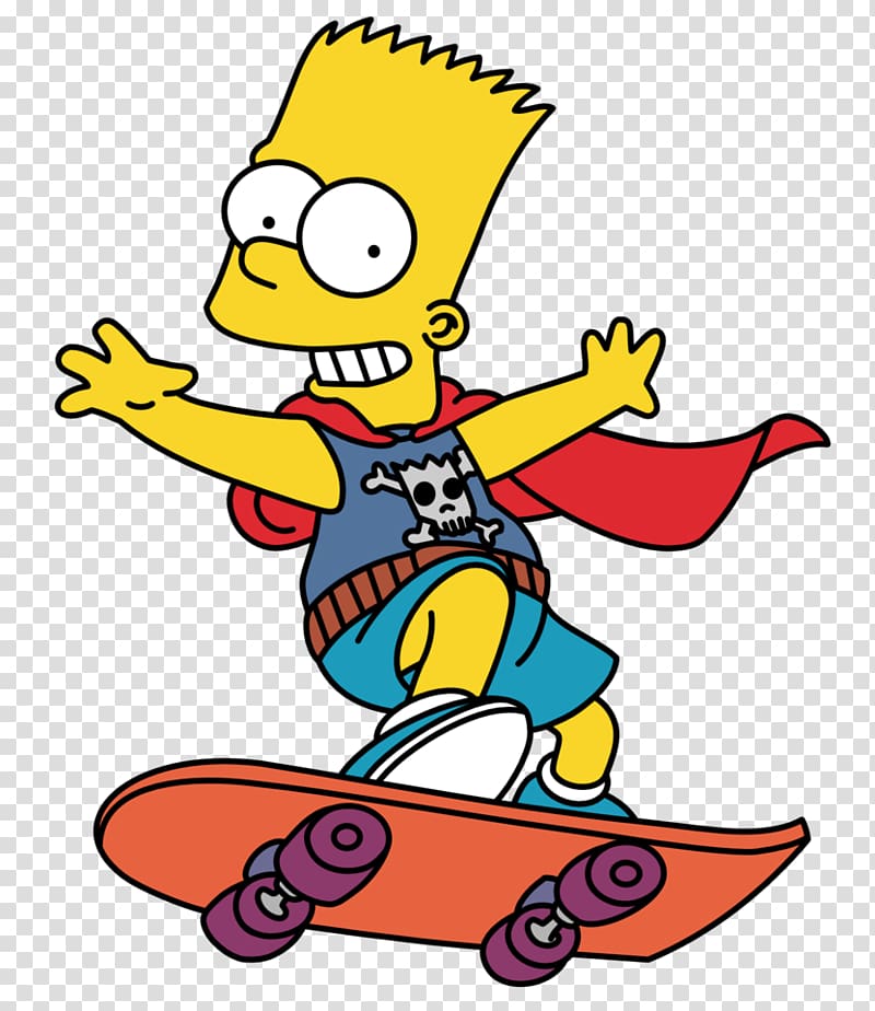 Bart Simpson illustration, Bart Simpson Homer Simpson Lisa Simpson, skateboard transparent background PNG clipart