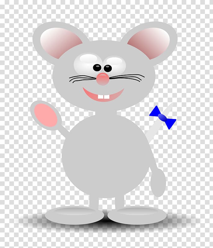 Computer mouse Scalable Graphics , Gray rat tail blue bow transparent background PNG clipart