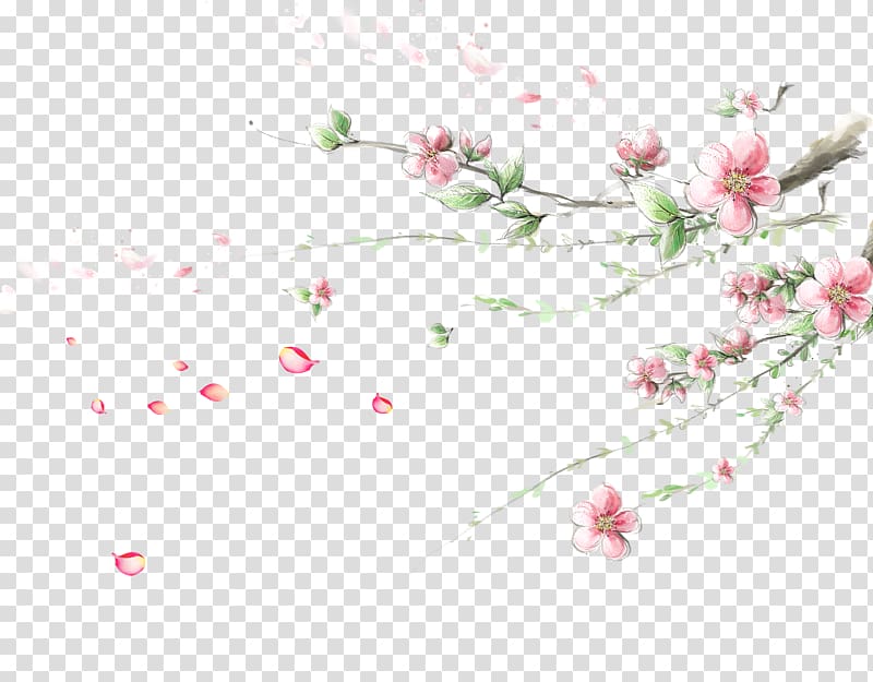 pink flowers illustration, Flower Cherry blossom , Plum Corner transparent background PNG clipart
