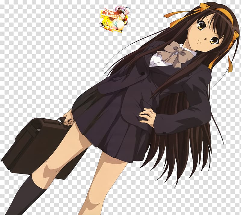 Yuki Nagato Haruhi Suzumiya Anime Film, school uniform transparent background PNG clipart