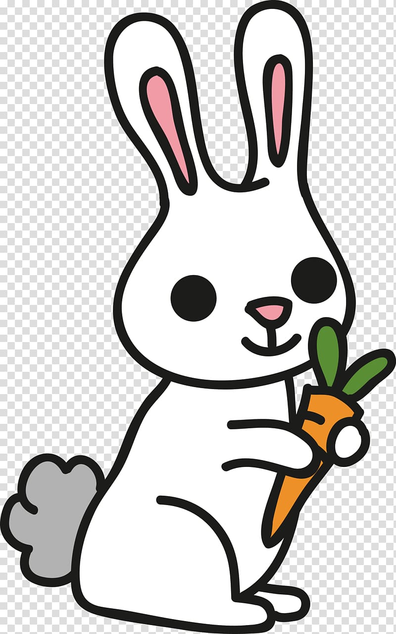 Domestic rabbit Carrot European rabbit , A little rabbit with carrots transparent background PNG clipart