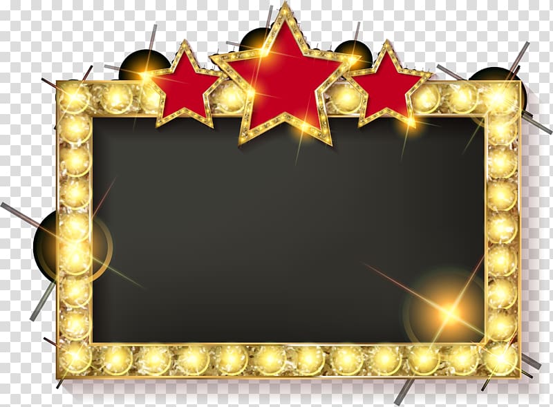 shine five-pointed star frame transparent background PNG clipart