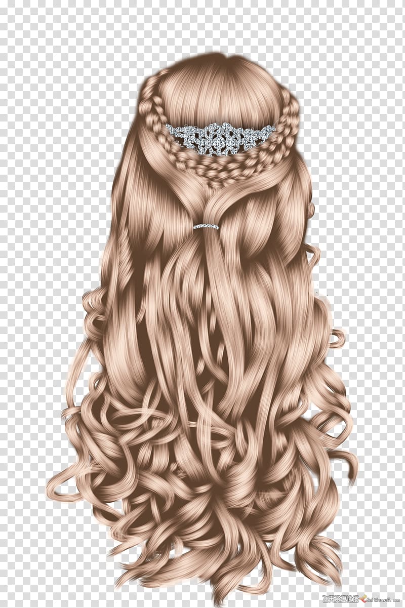 Hairstyle Braid Wig Blond, Princess braided hair transparent background PNG clipart