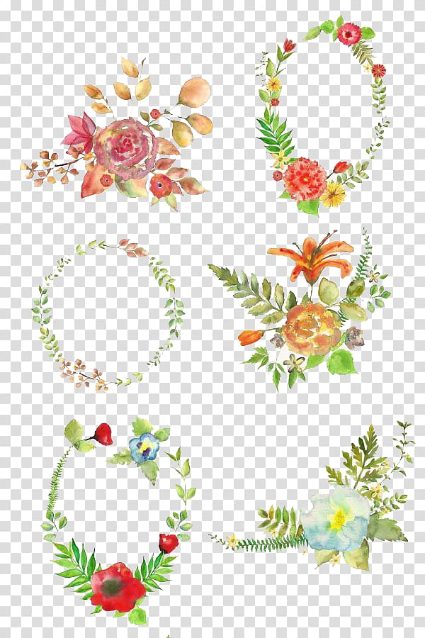 assorted-color flower borders , Floral design Watercolor painting Flower Drawing Illustration, Watercolor flowers transparent background PNG clipart