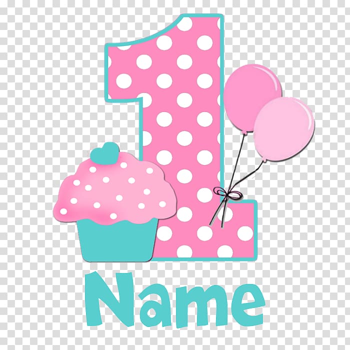 1, cupcake, and balloon signage, T-shirt Cupcake Birthday Bib , 1st birthday transparent background PNG clipart