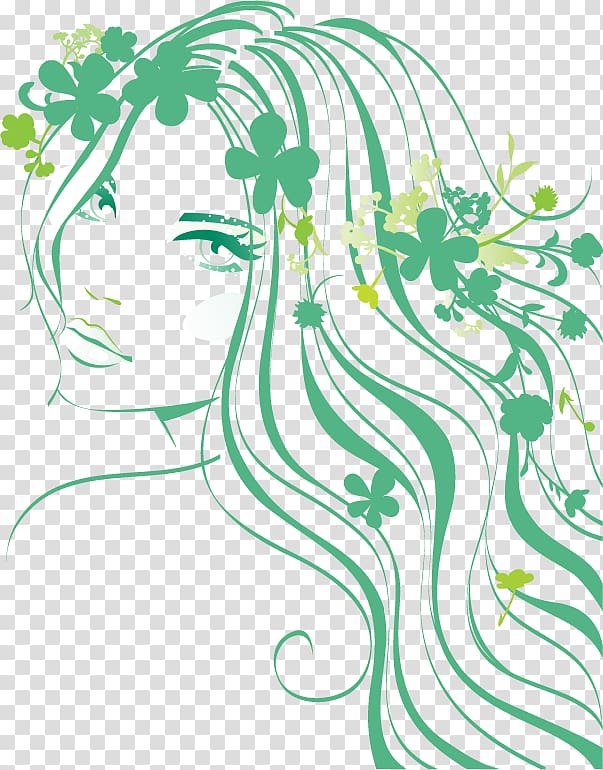 Beauty Parlour My Trendy Place Wig, Green beauty hair side transparent background PNG clipart