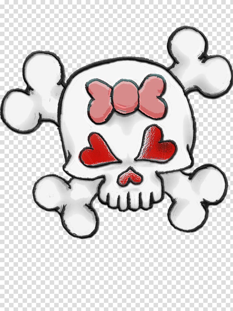 Skull and crossbones T-shirt Skull and crossbones Girly girl, girly transparent background PNG clipart