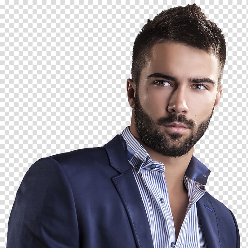 men's navy-blue suit jacket, Beard Hairstyle Shaving Goatee, hairdresser transparent background PNG clipart