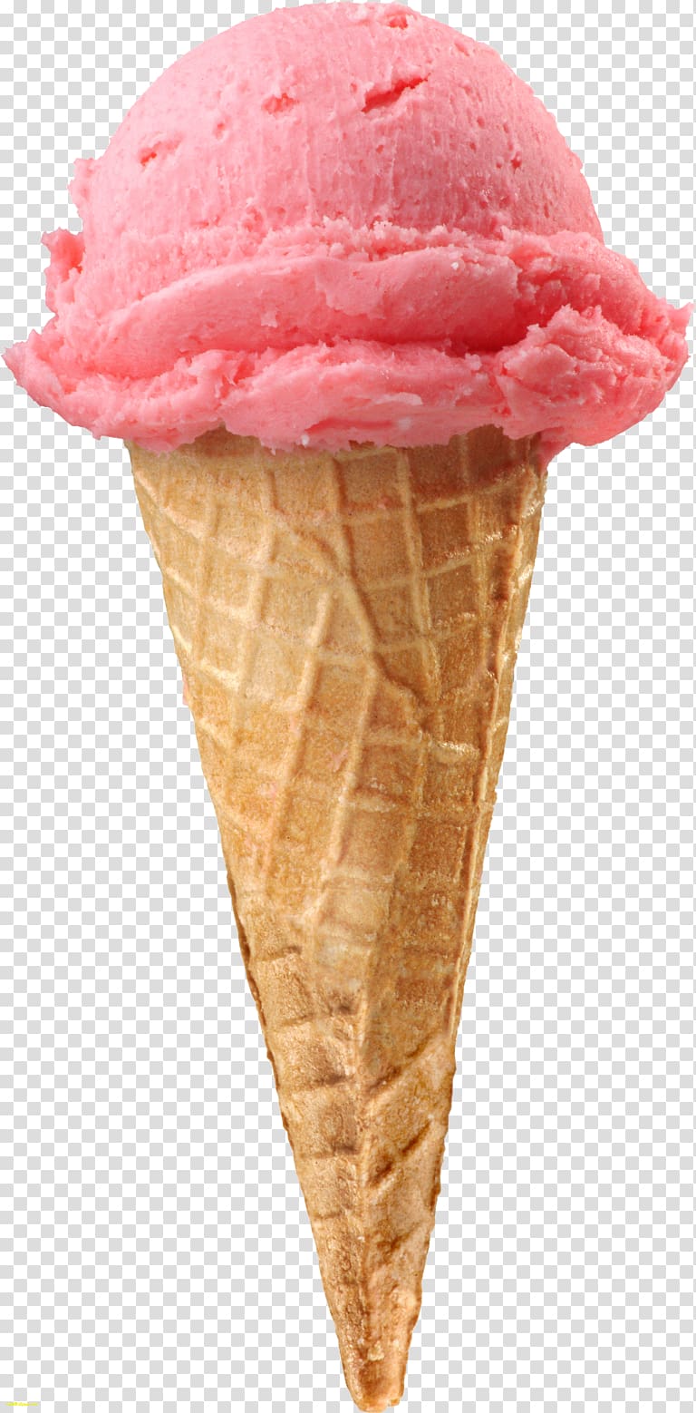 pink ice cream on cone, Chocolate ice cream Ice pop Ice Cream Cones, ICECREAM transparent background PNG clipart