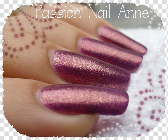 Nail Polish Hand model Manicure, Purple Glitter nails transparent background PNG clipart