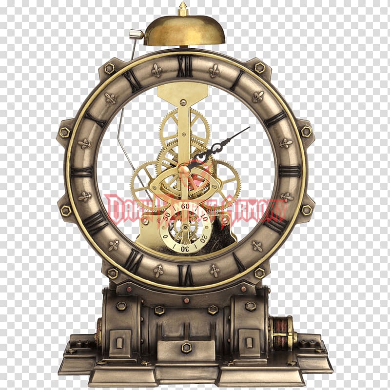 Steampunk Mantel clock Striking clock Movement, clock transparent background PNG clipart