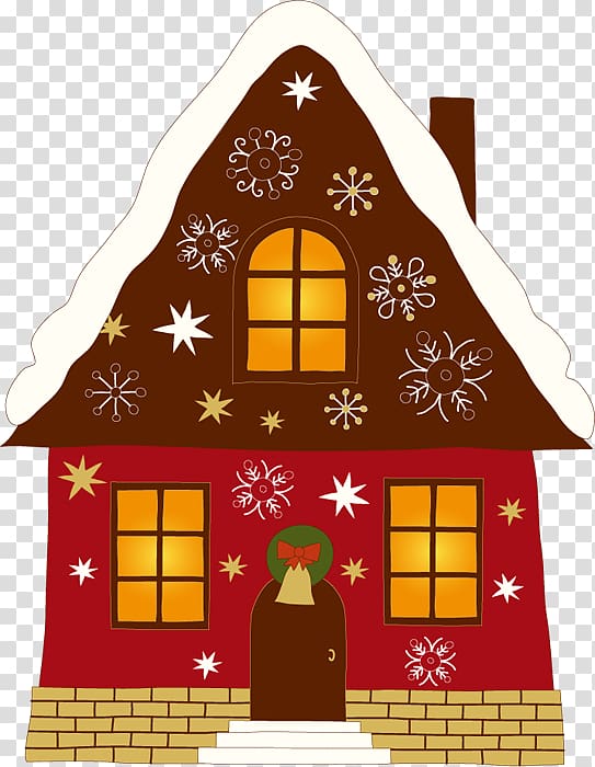 Santa Claus Gingerbread house Christmas , Gingerbread House transparent background PNG clipart