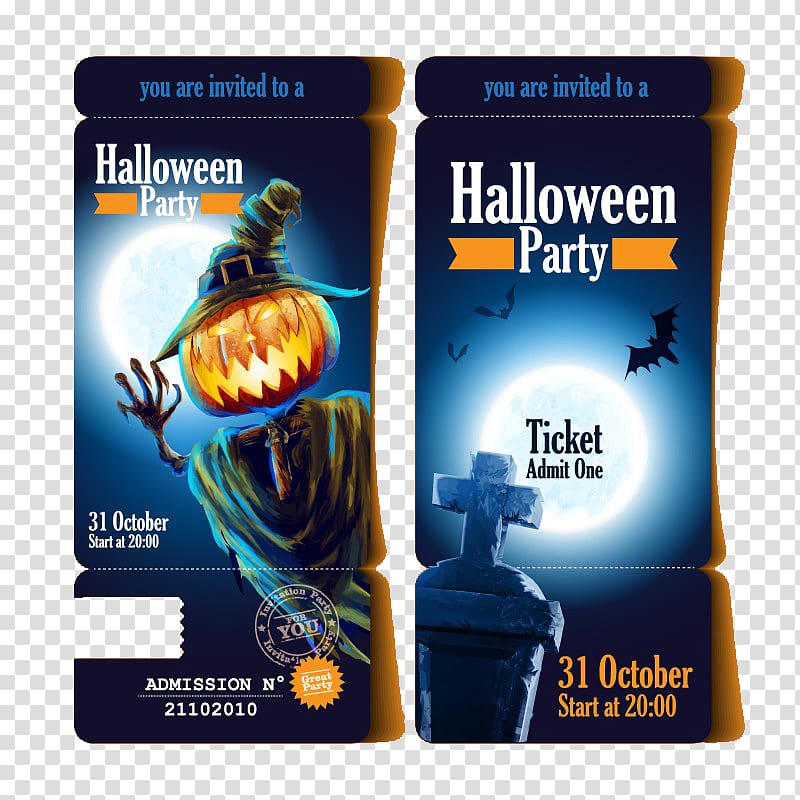 halloween party invitation card transparent background PNG clipart