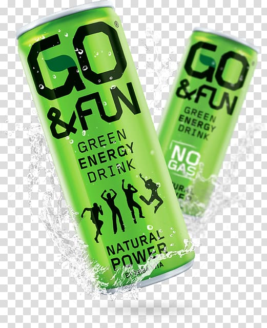 GO&FUN Green Energy Drink, No Gas, 330ml Brand Font Product, transparent background PNG clipart