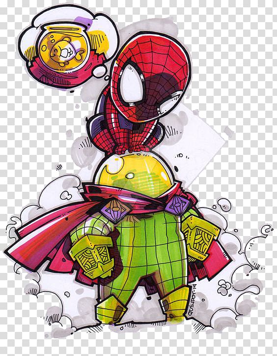 Spider-Man , Spider-Man Gwen Stacy Ant-Man Hulk Sandman, Q version of Spider-Man transparent background PNG clipart