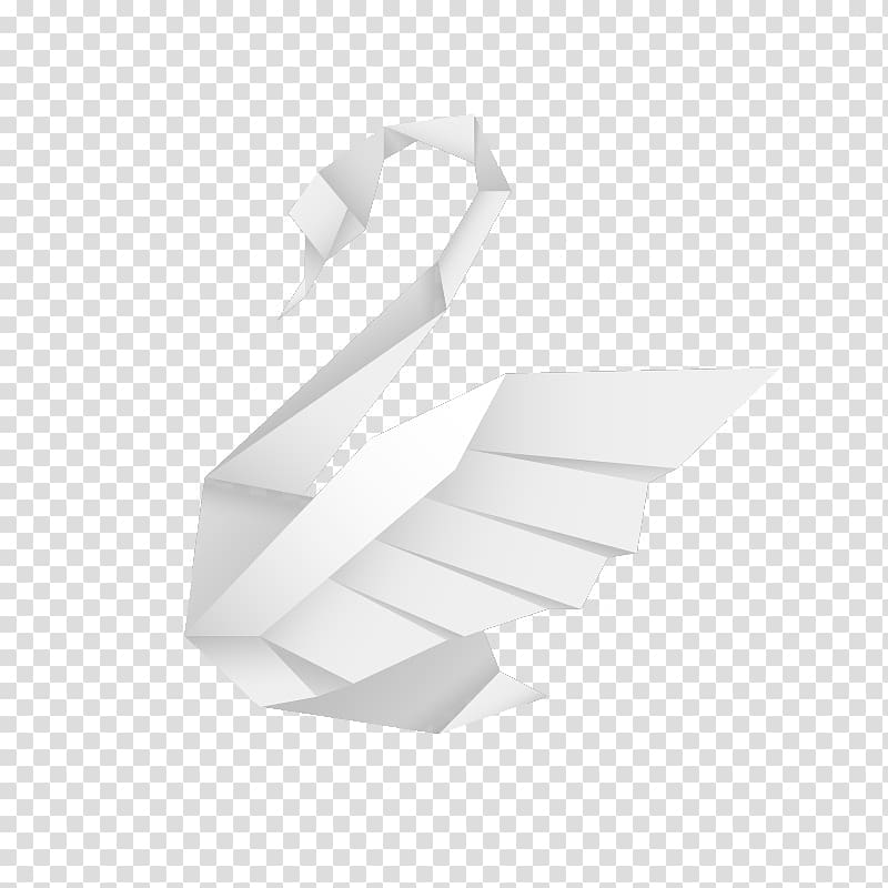 Cygnini Paper White Origami, Simple origami swan transparent background PNG clipart