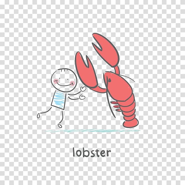 Lobster Illustration, Cartoon lobster boy transparent background PNG clipart