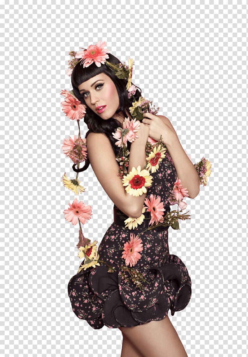 Katy Perry wears black and pink floral dress, Flower Dress Katy Perry transparent background PNG clipart