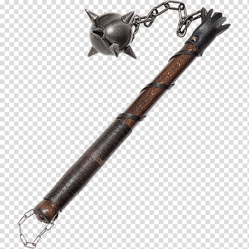 Late Middle Ages 14th century Flail Mace, weapon transparent background PNG clipart