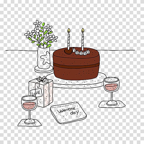 Cartoon Google Illustration, Chocolate Cake transparent background PNG clipart