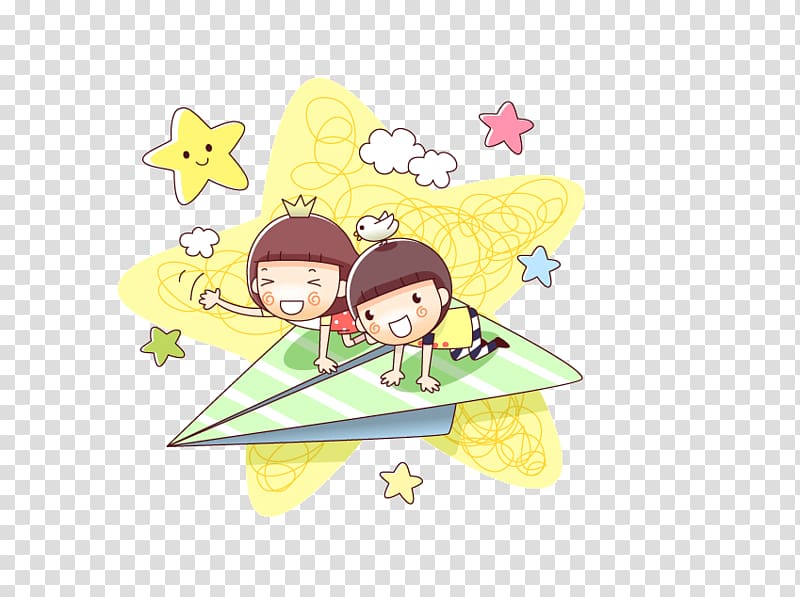 Airplane Paper plane Cartoon, Cartoon paper airplane transparent background PNG clipart