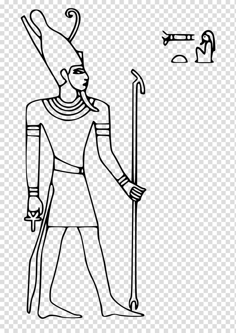Ancient Egyptian deities Osiris Ra Horus, Anubis transparent background