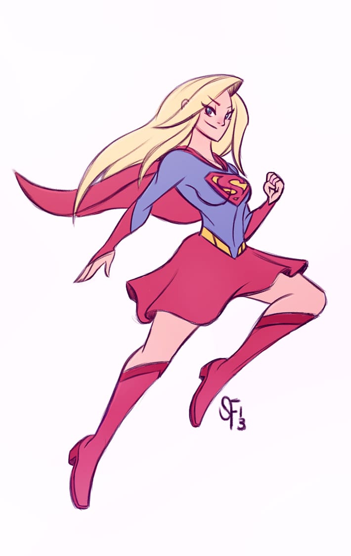 Superman Barbara Gordon Drawing Sketch, Super Girl transparent background PNG clipart