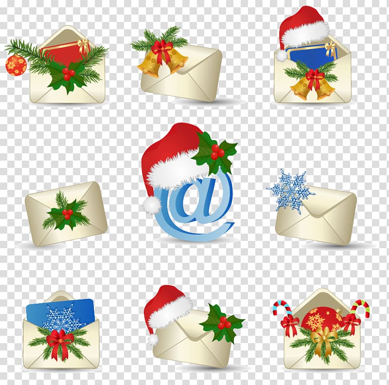 Christmas card Icon, Christmas Theme Envelopes transparent background PNG clipart