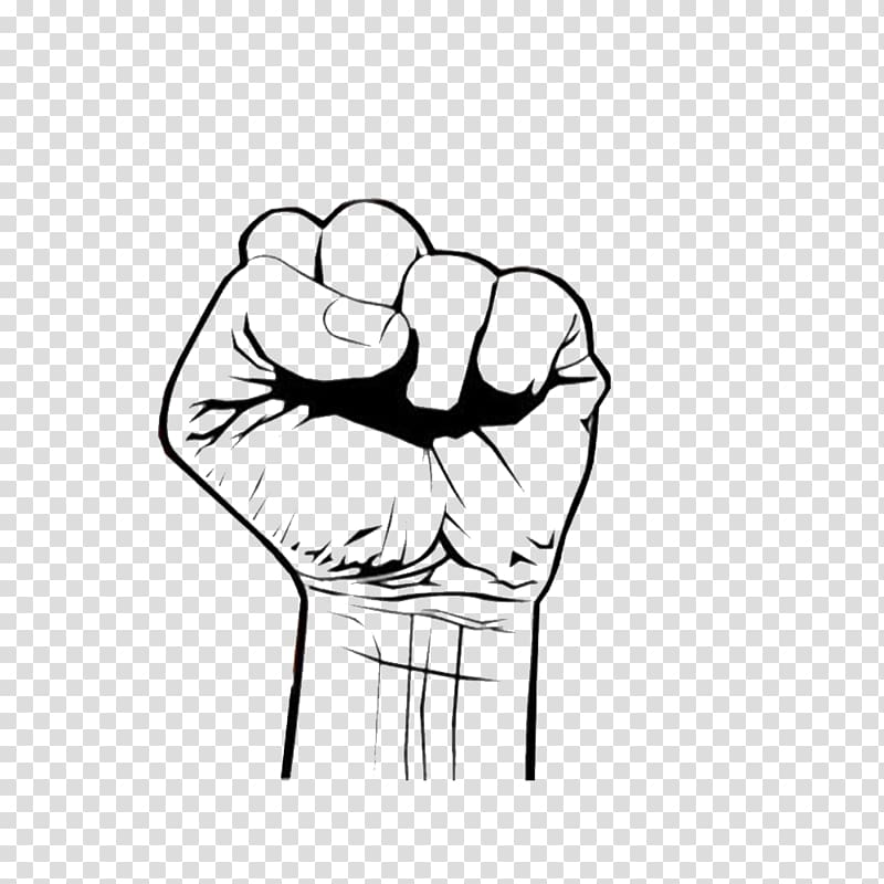 left human fist line-art illustration, Fist Hand Finger Upper limb, Fighting transparent background PNG clipart