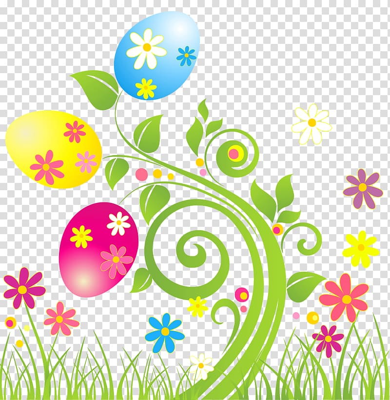 Easter Bunny Flower Easter egg , Floral transparent background PNG clipart