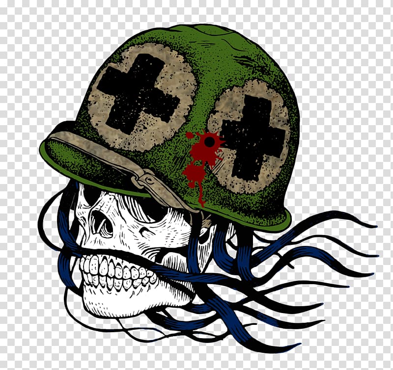 T-shirt Human skull symbolism Skeleton Soldier, Caught helmet soldiers transparent background PNG clipart