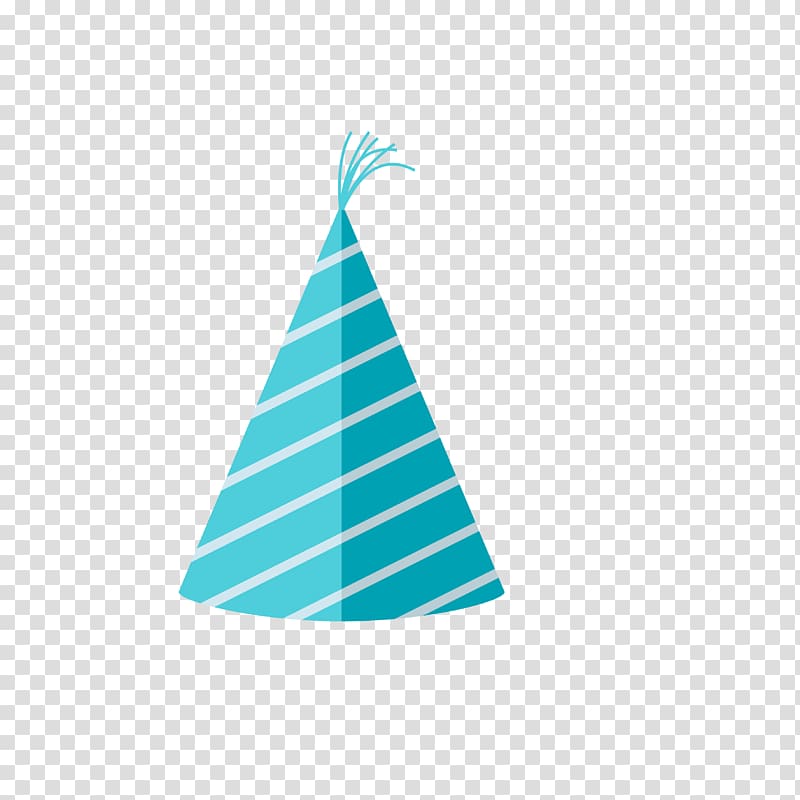 teal striped tipi tent illustration, Party hat Birthday Blue, Birthday hat transparent background PNG clipart