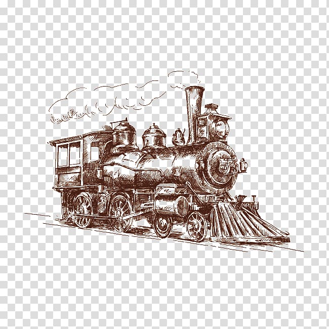 Train Rail transport Steam locomotive Drawing, train transparent background PNG clipart