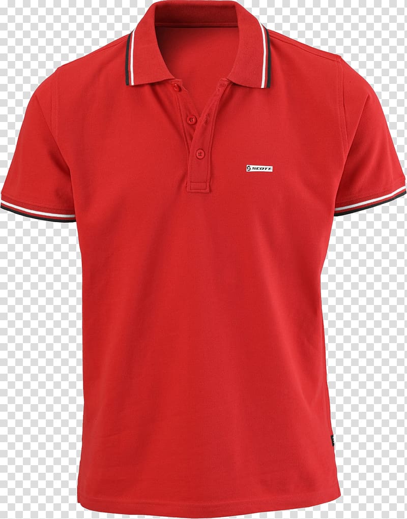 red polo shirt with white and black trims, Polo Red transparent background PNG clipart