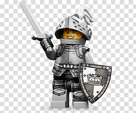 miniature knight toy, Lego Medieval Knight transparent background PNG clipart