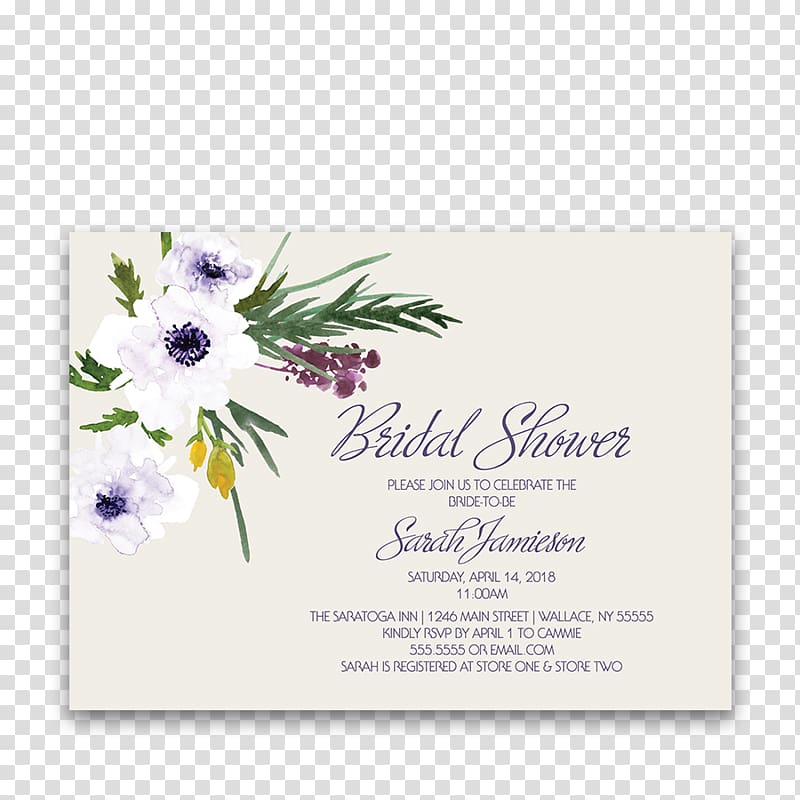 Wedding invitation Flower bouquet Floral design Bridal shower, flower invitation transparent background PNG clipart