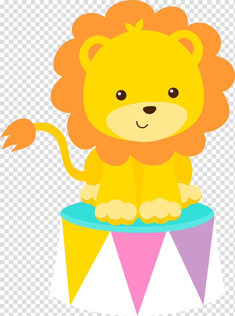 lion on stool , Circus Clown , carnival theme transparent background PNG clipart