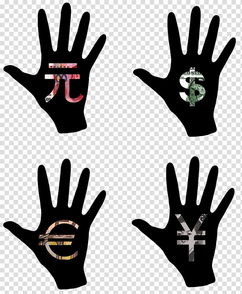 Money Hand .xchng Currency symbol, Currency sign palm silhouette on transparent background PNG clipart