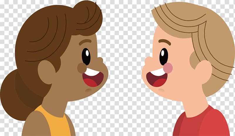 girl and boy illustration, Child Youth , Happy talking kids transparent background PNG clipart